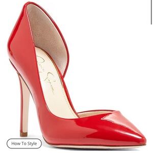 Jessica Simpson Prizma Patent d'Orsay Pumps Red size 9.5